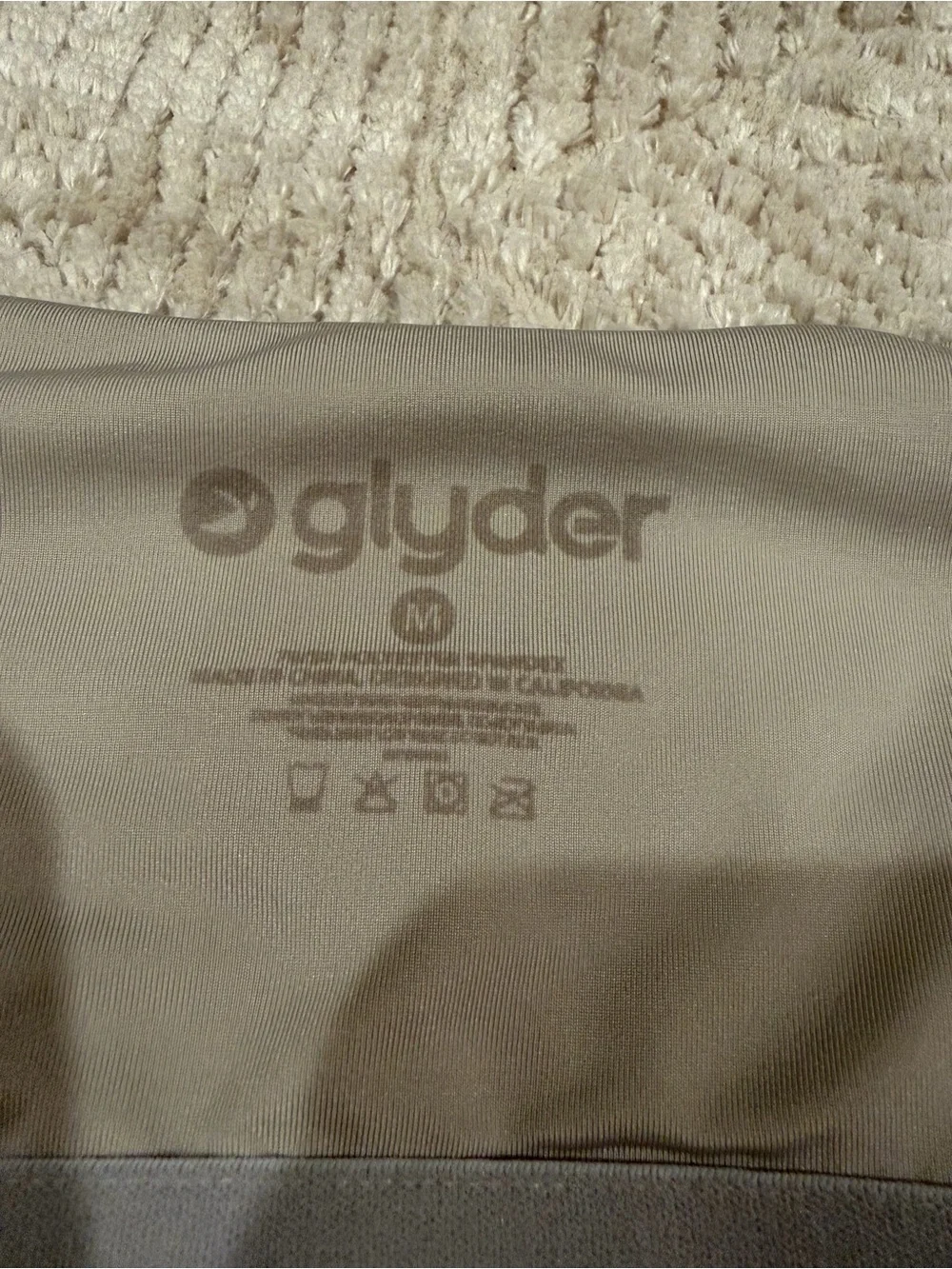 Glyder Blue & White Gingham V-Neck Sports Bra Tank Size Medium